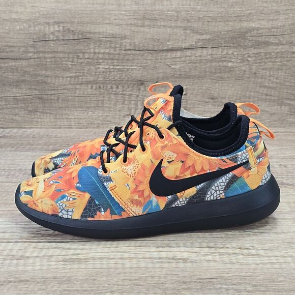 Nike Roshe Two Flyknit ID Women's Sz 7.5 Orange Floral Print Shoes (897153-992) - Picture 3 of 9